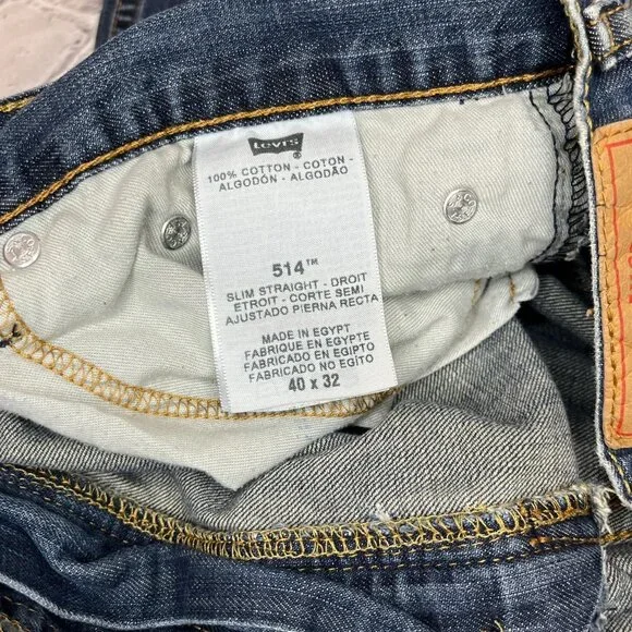 Levi's 514 Men’s Blue Denim Jeans W40xL32 | Straight Fit - Picture 2 of 5